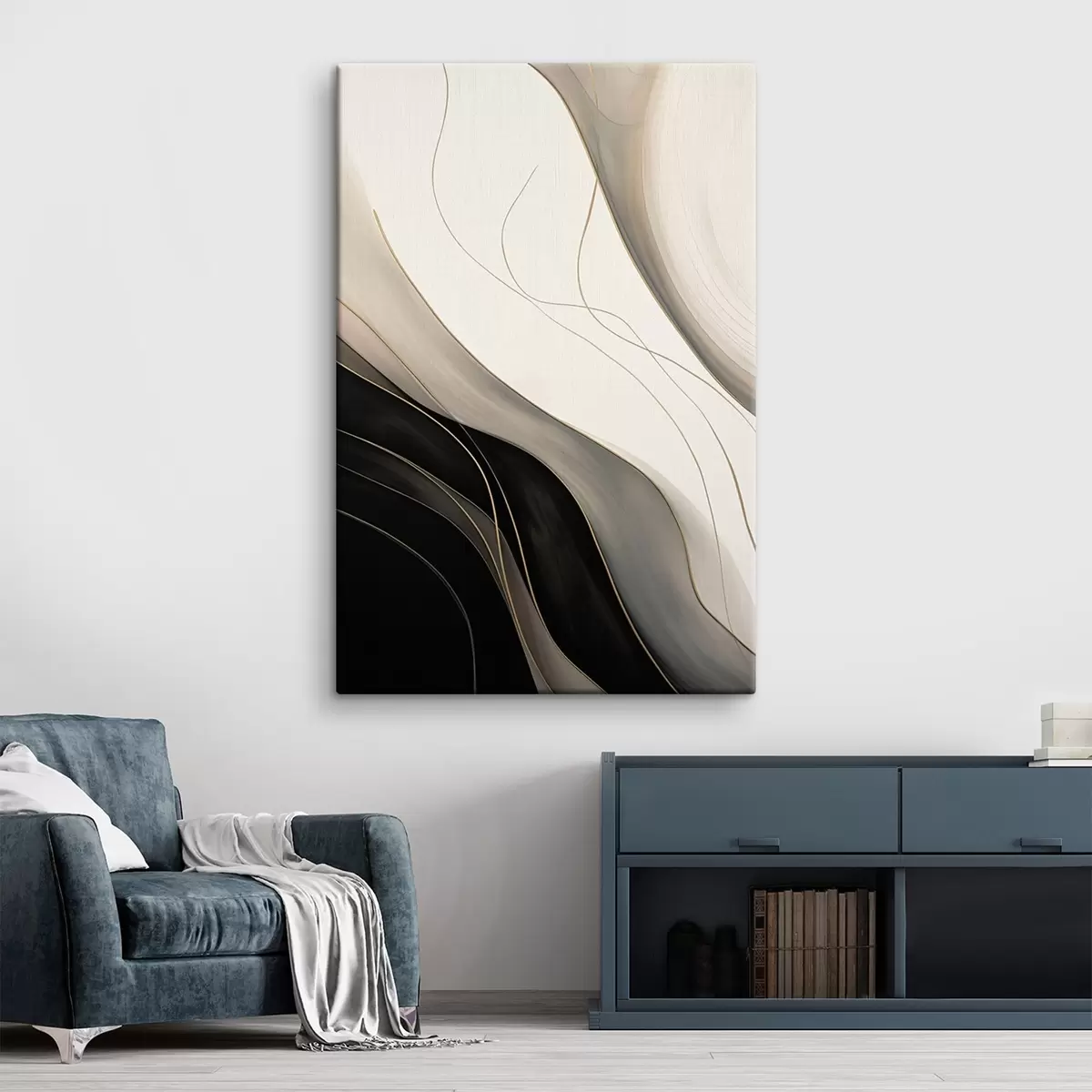 Pilt Mustad ja beežid lained peenete okrajoontega s46541