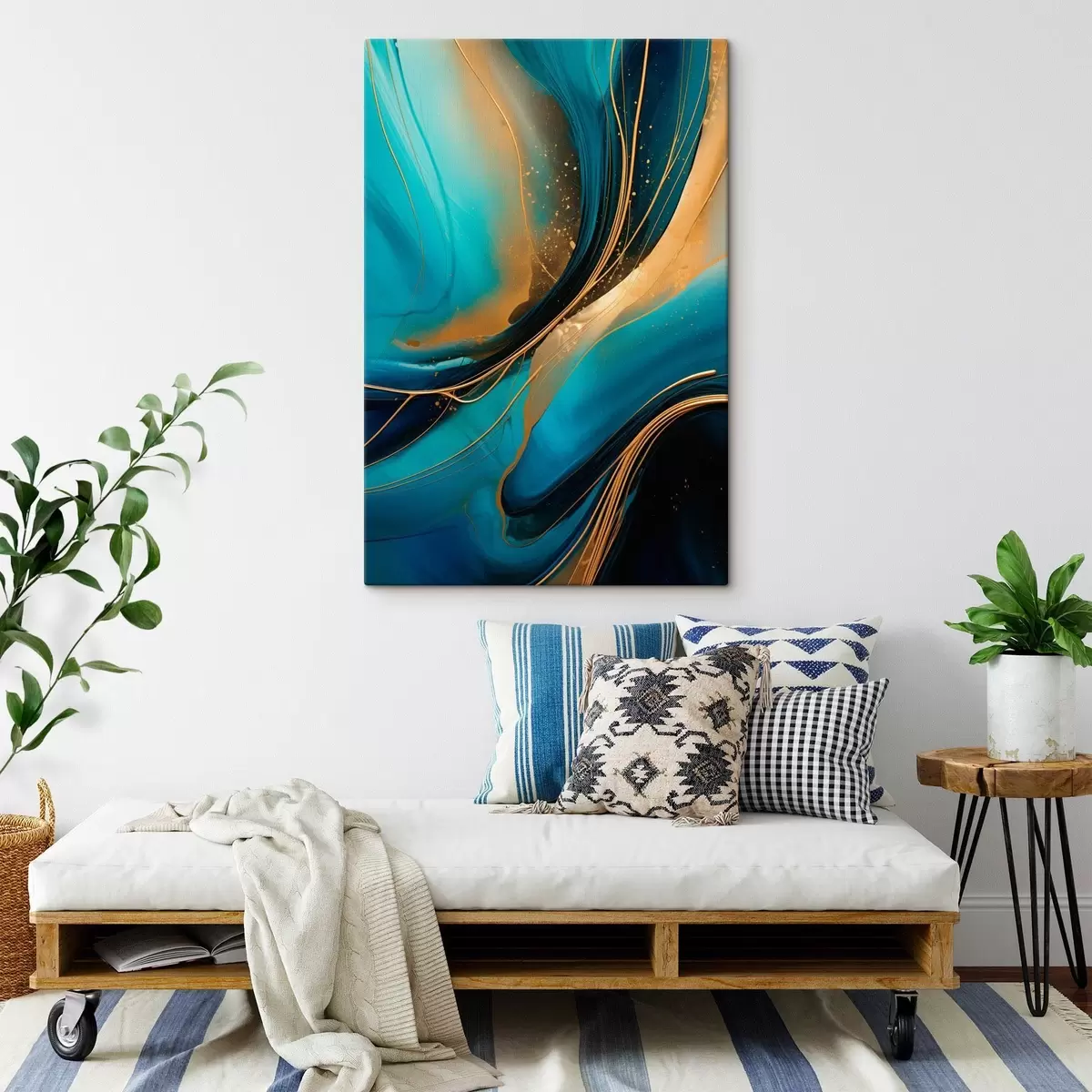 Pilt Türkiissinine vool õhukeste okra niitidega s46543