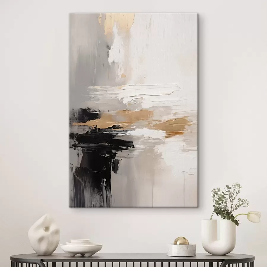 Pilt Nude-toonilised jooned kontrastse musta ja okra kihiga s46544