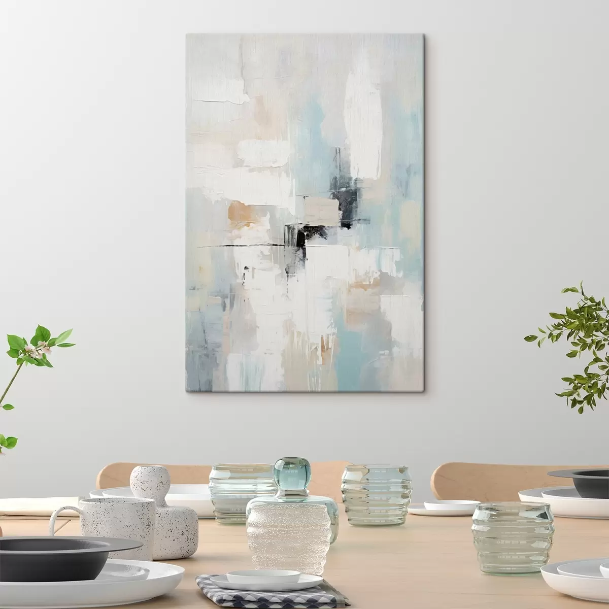 Pilt Hele tooniga abstraktne mustade aksentidega s46548