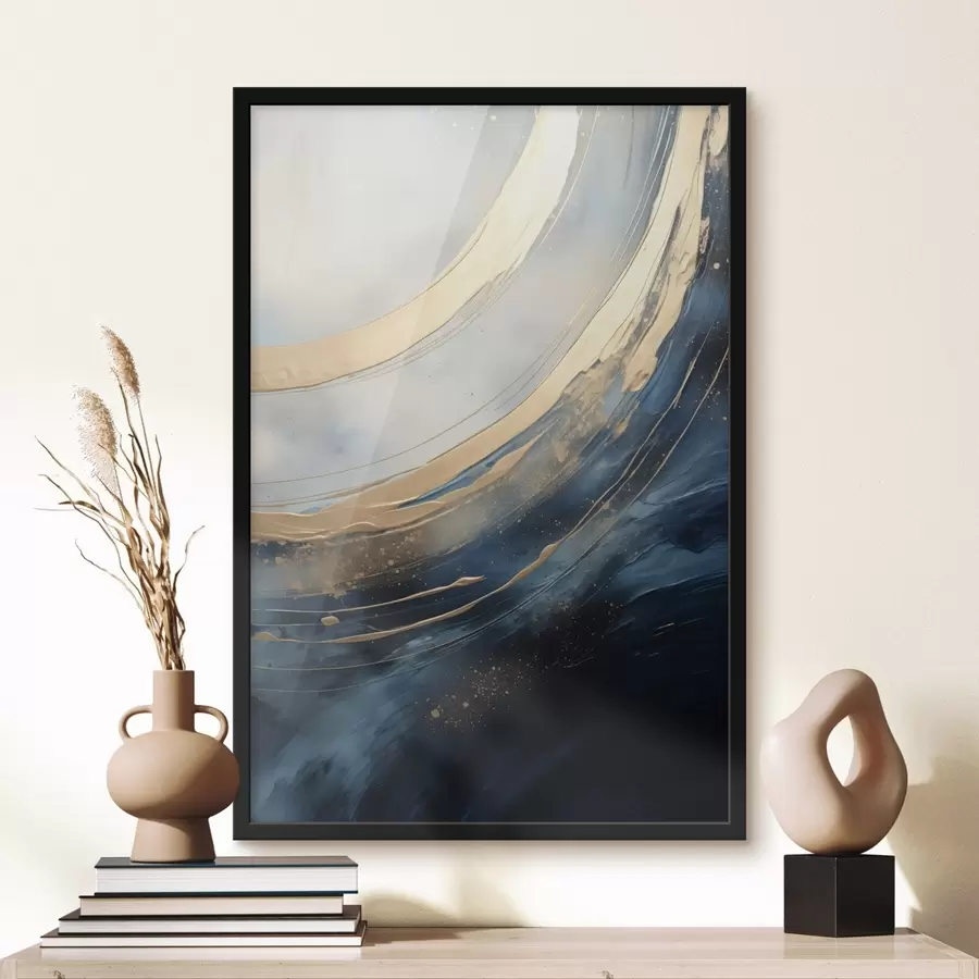 Fototapeedid Laiad helendavad kaared sügavsinisel taustal f46487