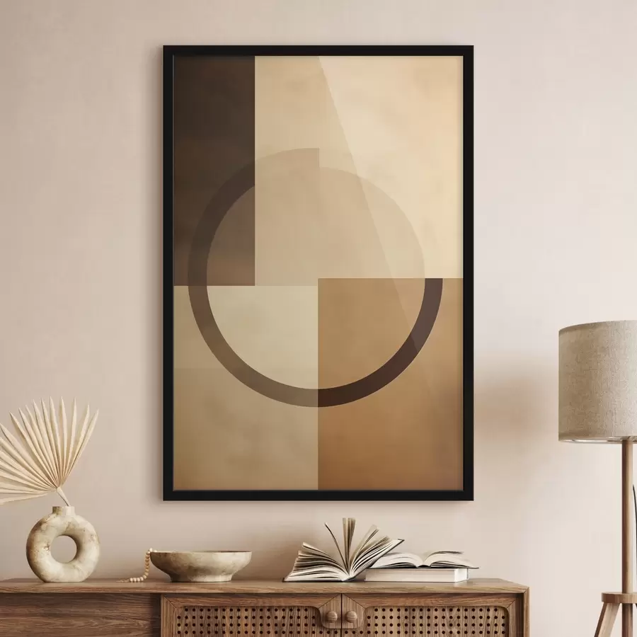 Fototapeedid Vaigistatud ruudud läbipaistva rõngaga, soe maapalett f46498