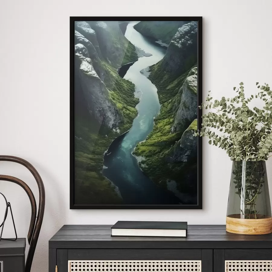 Fototapeedid Kallaste vahel looklev jõgi, õhust vaade f46521