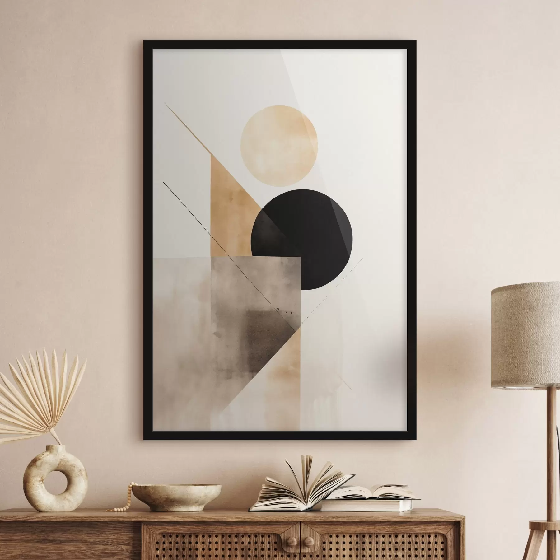 Fototapeedid Minimaalne kompositsioon: ring, kolmnurk ja tasandid f46532