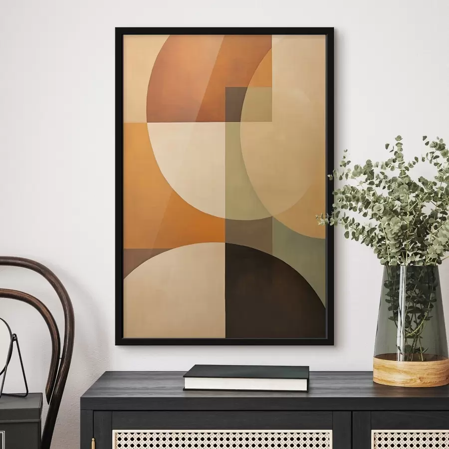 Fototapeedid Suured ristuvad vormid terrakotta-oliivitoonides f46533