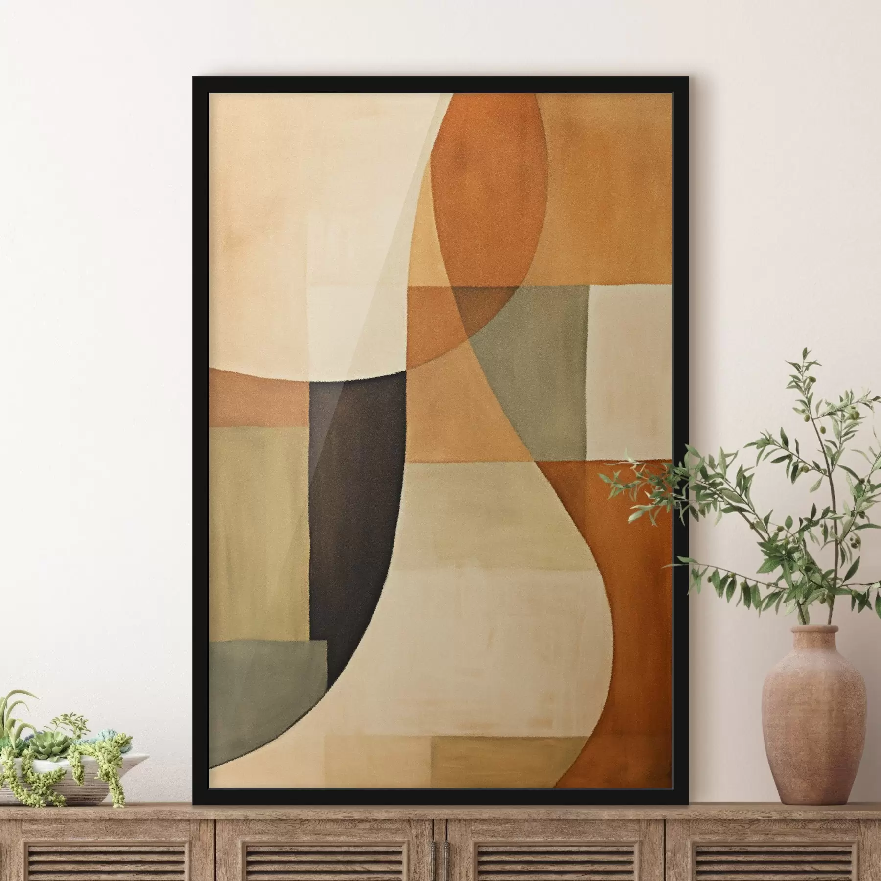 Fototapeedid Pehmed geomeetrilised väljad soojas looduslikus värvipalettis f46538