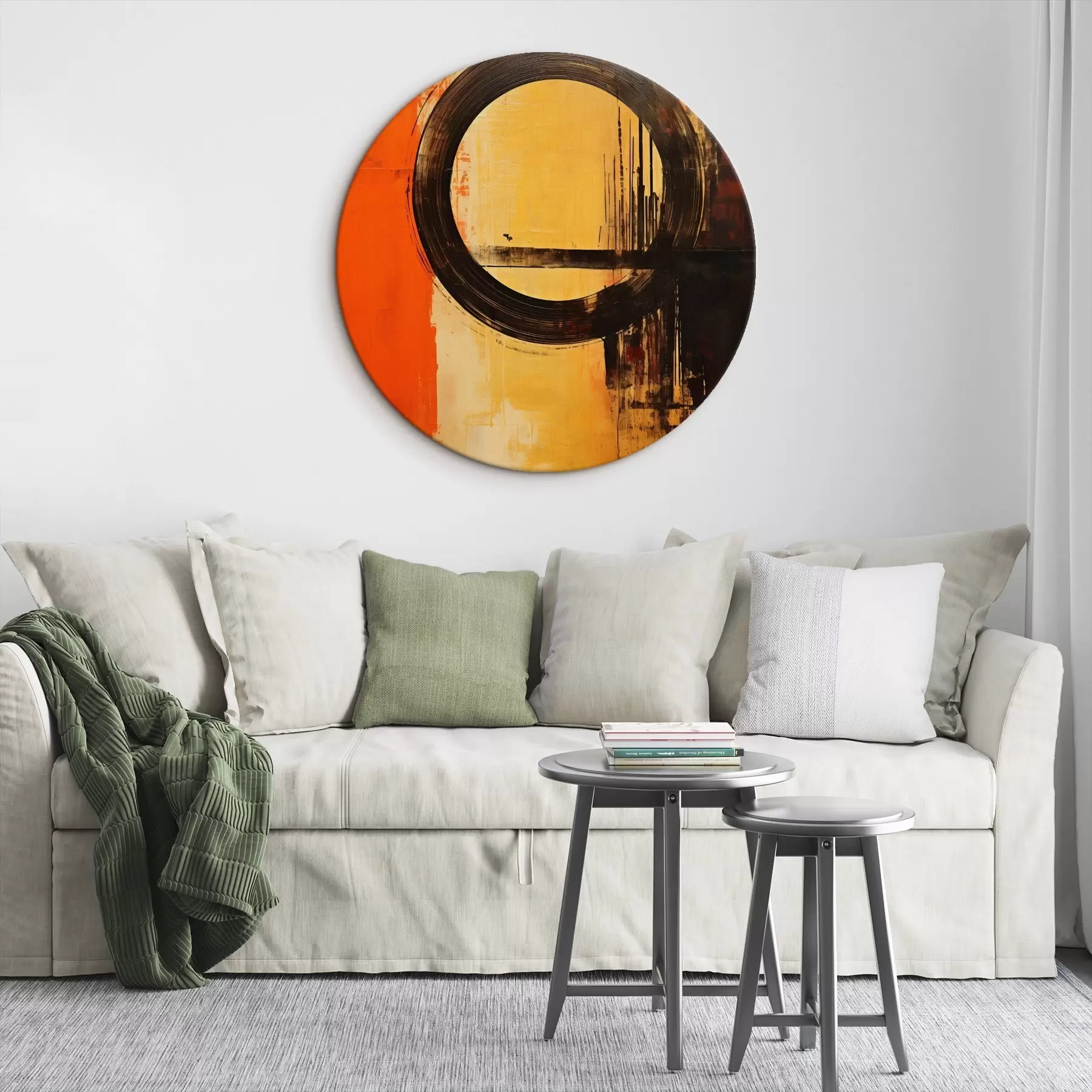 Pilt Abstraktne must ring terrakota-liivataustal r46529