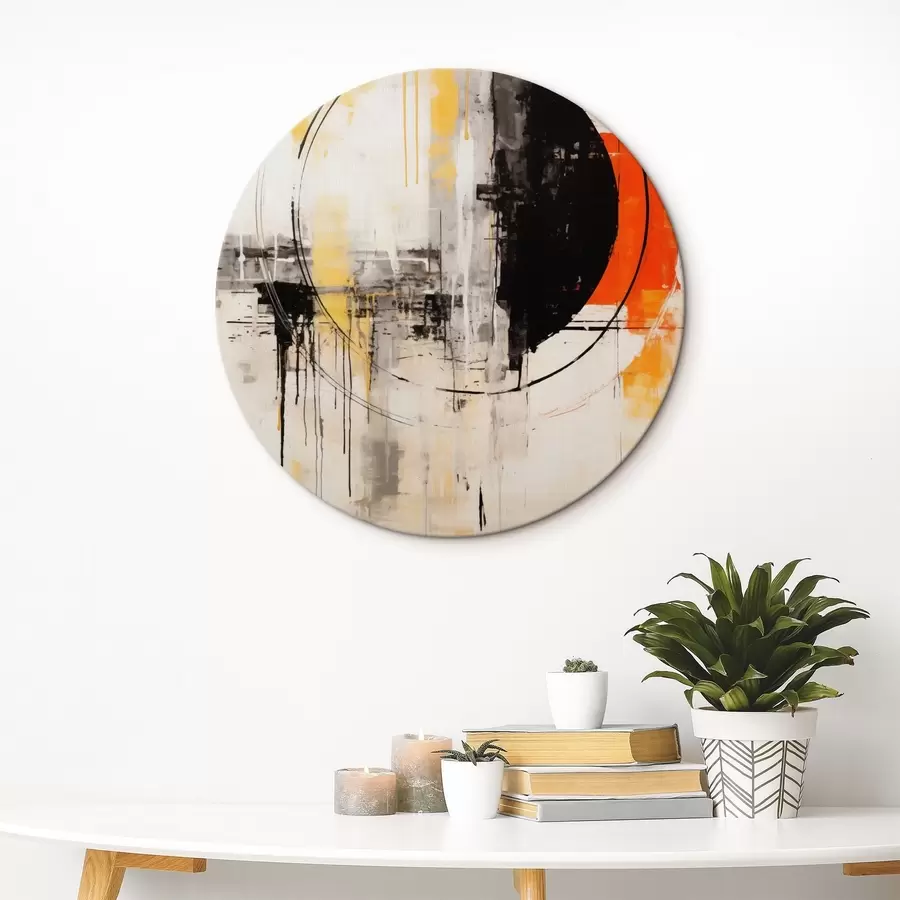 Pilt Ühevärviline oranž ring tekstuuriga tilkadega r46536