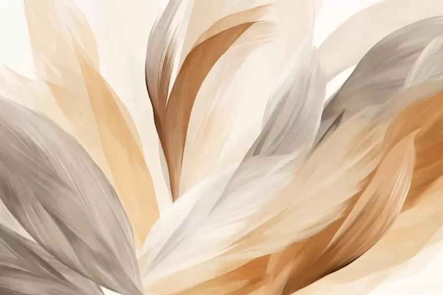 Fototapeedid Abstraktsed tekstuuriga suled pruuni, valge ja halli värvitoonides ning erinevates varjundites, mis kattuvad valgel taustal. w09531