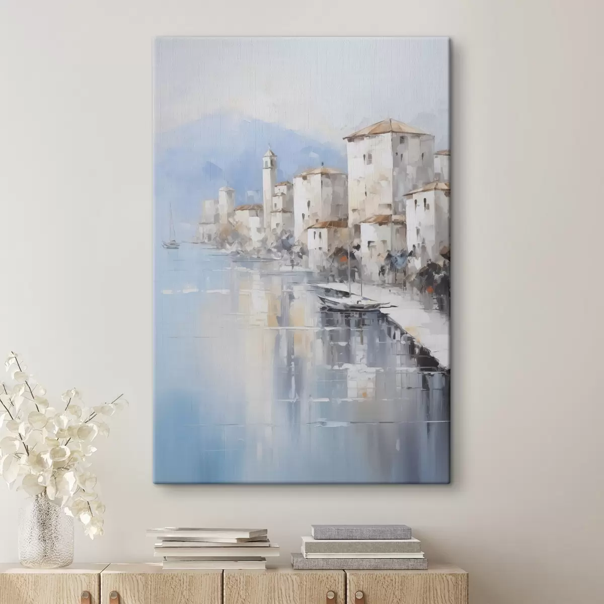 Pilt Abstraktsed majad lahe ääres, maalide imitatsioon s46673