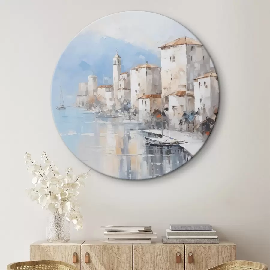 Pilt Abstraktsed majad lahe ääres, maalide imitatsioon r46673