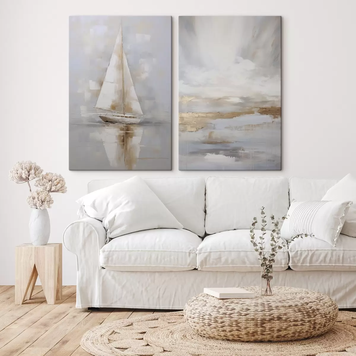 Pilt Purjekas ja abstraktne kompositsioon, maalist inspireeritud m00999