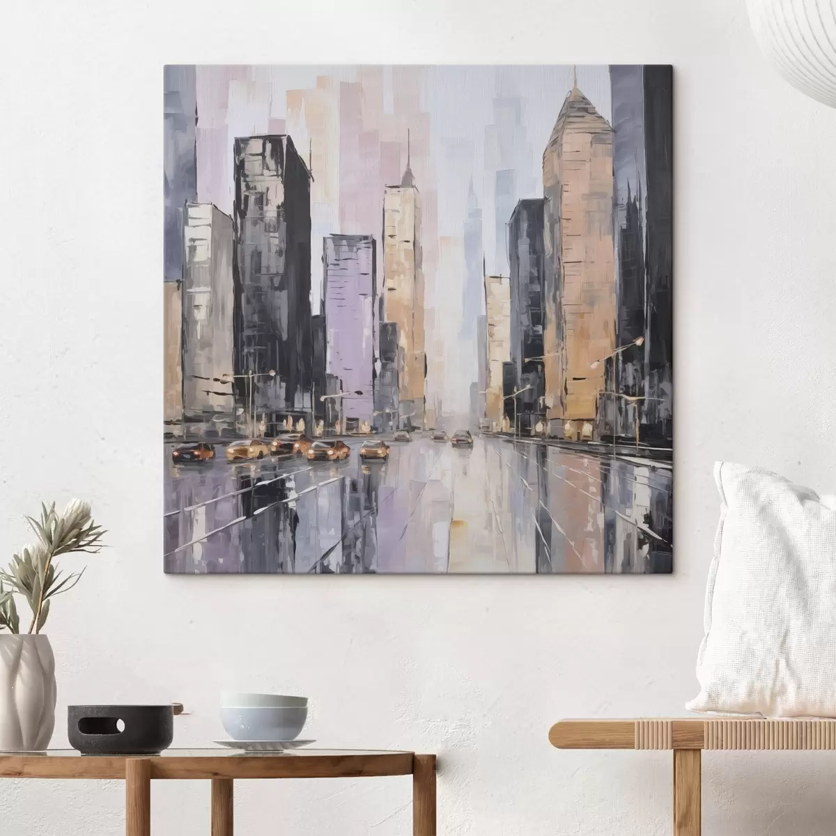 Pilt Abstraktne linnamaastiku imitatsioon maalil s46753