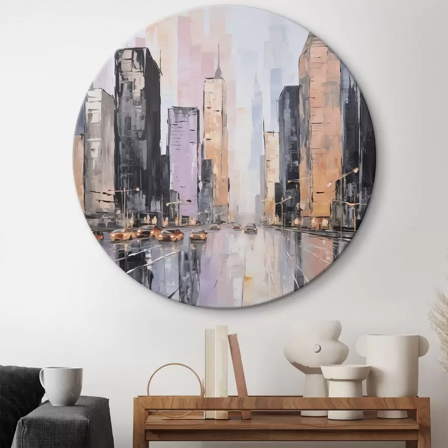 Pilt Abstraktne linnamaastiku imitatsioon maalil r46753