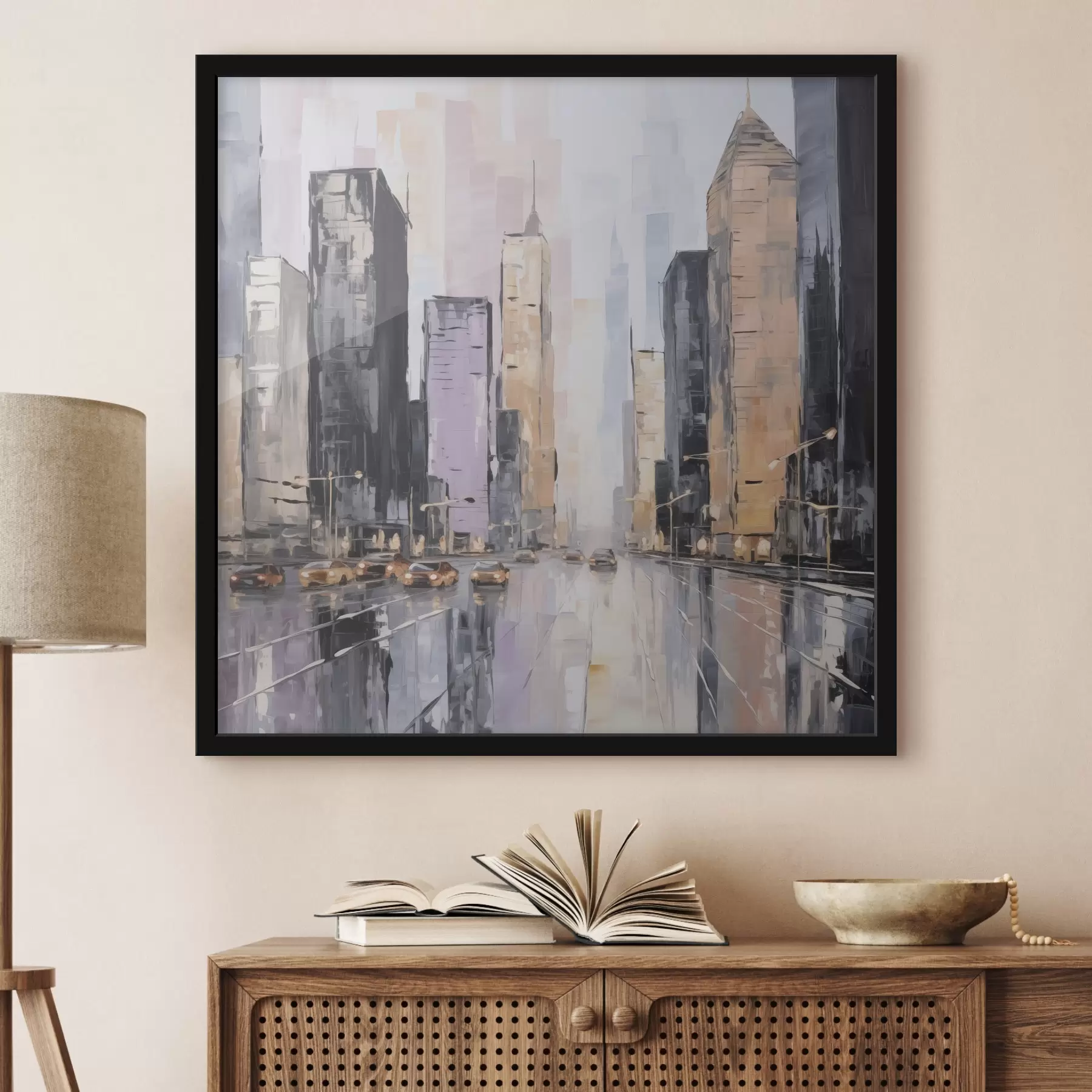 Fototapeedid Abstraktne linnamaastiku imitatsioon maalil f46753