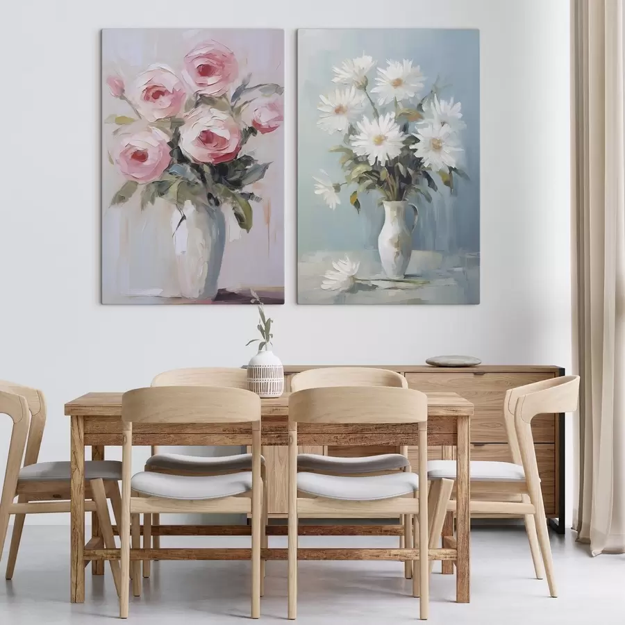 Pilt Lilled vaasis imitatsioonmaal m01027