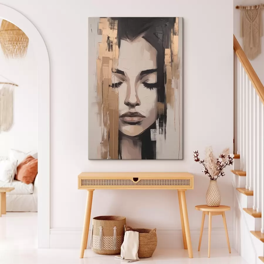 Pilt Naise portree. Abstraktsed pintslitõmbed s46733