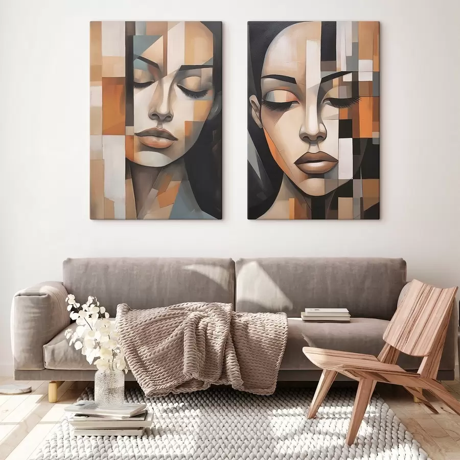 Pilt Kubistlik naise portree m01023