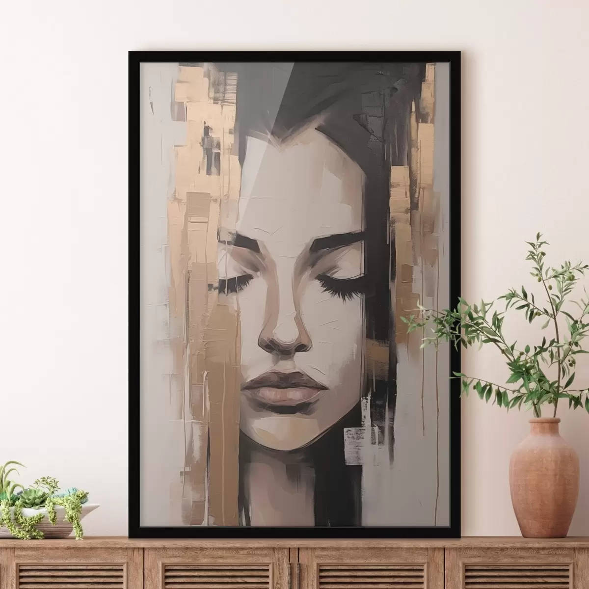 Plakat Naise portree. Abstraktsed pintslitõmbed f46733