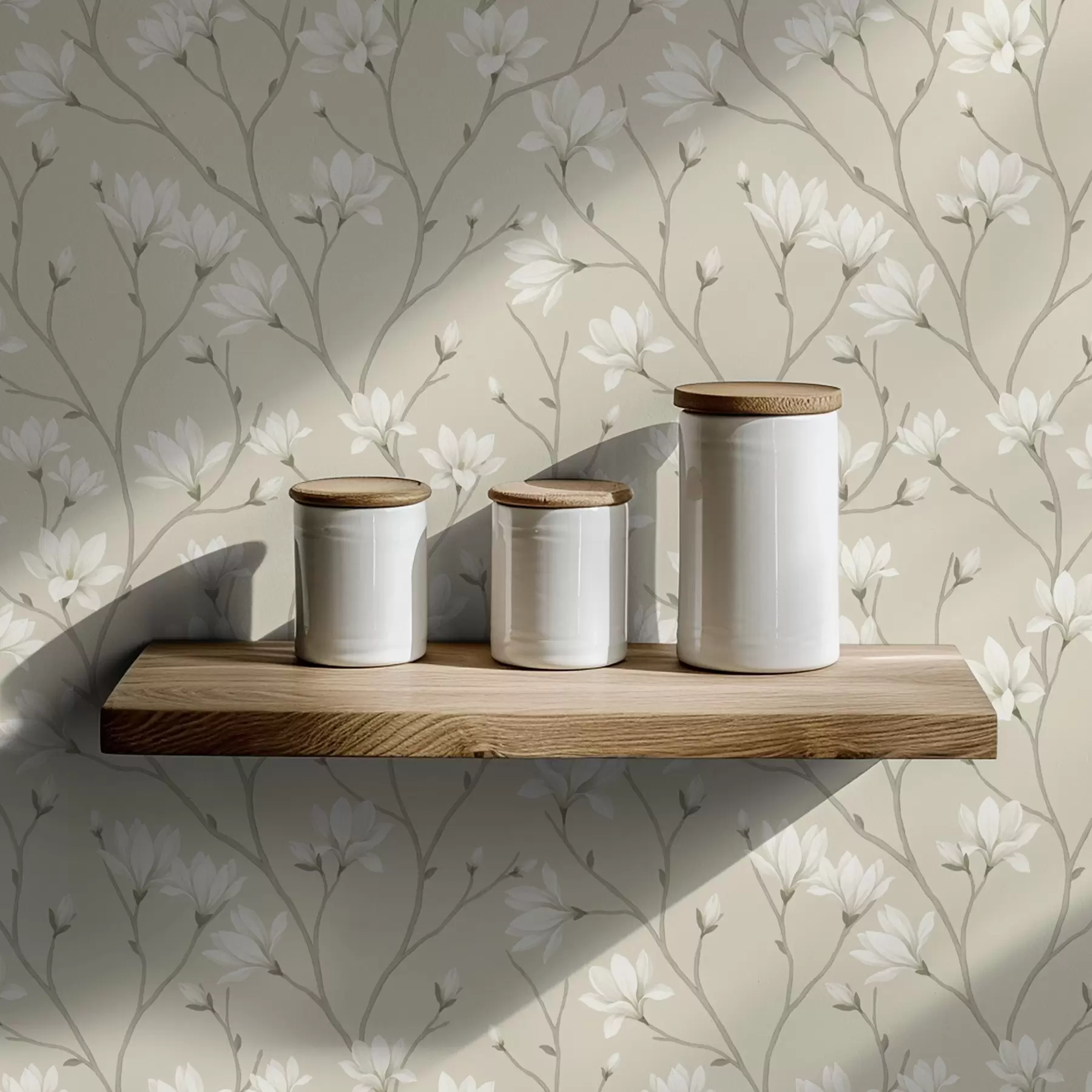 Fototapeedid Hele magnolia õrnadel beežidel okstel a00890