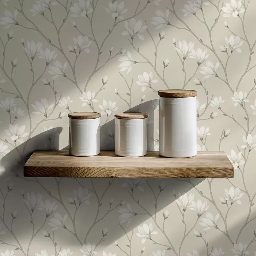 Fototapeedid Hele magnolia õrnadel beežidel okstel a00890