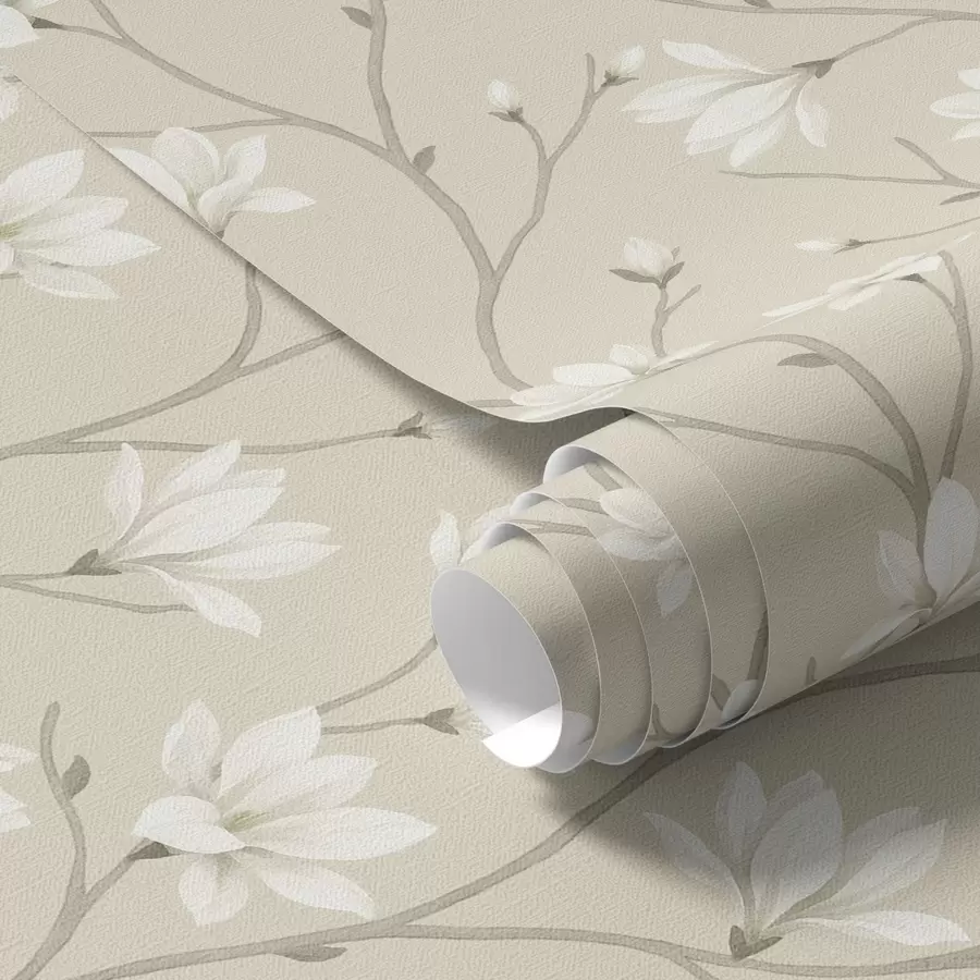 Fototapeedid Hele magnolia õrnadel beežidel okstel a00890