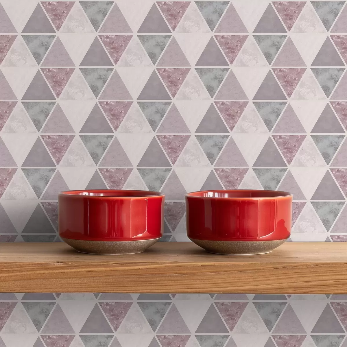 Tapeet Pehmed kolmnurgad halli-roosa ja puudritoosides toonides a00918