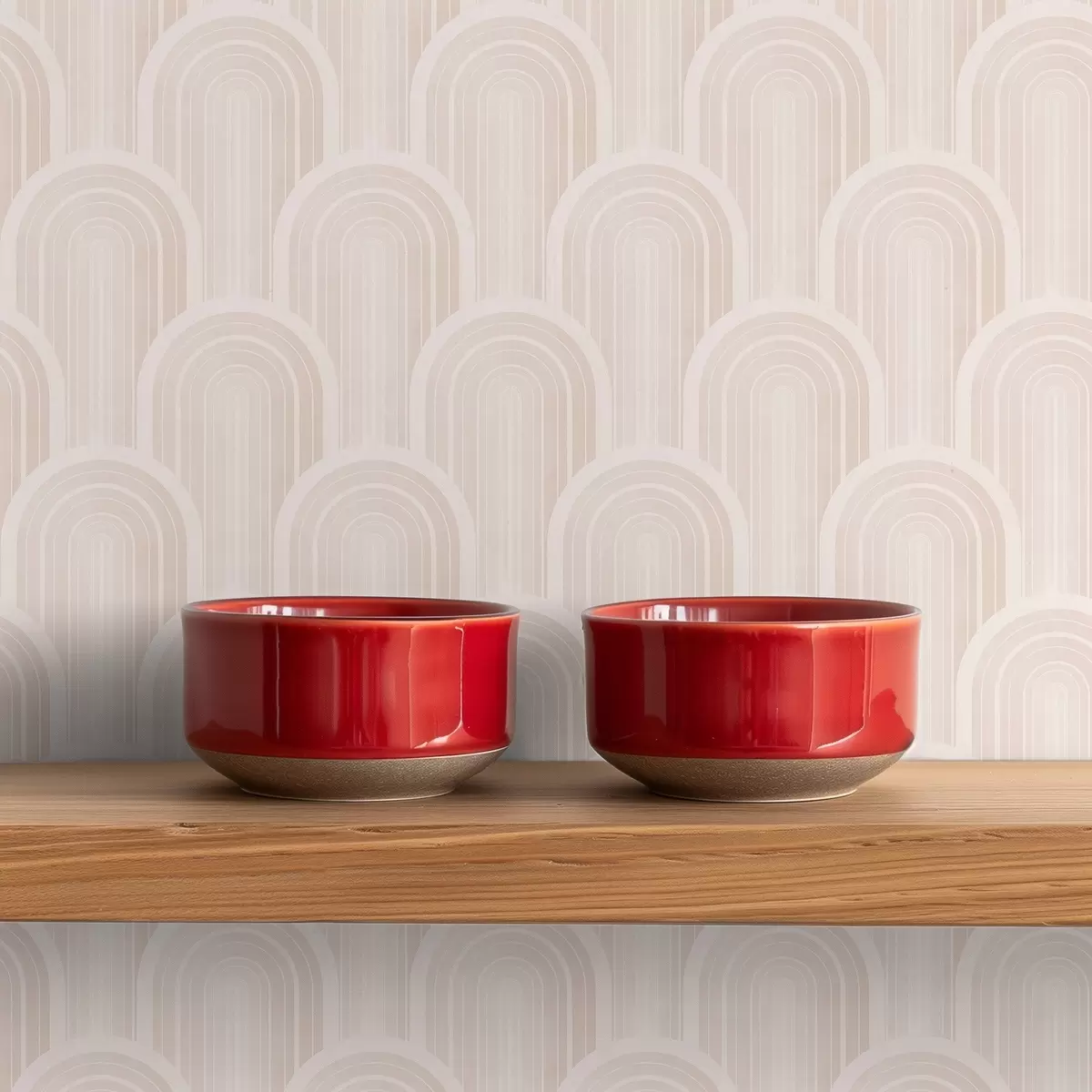 Tapeet Väikesed kaaremoodulid soojades kreem-beežides toonides a00924