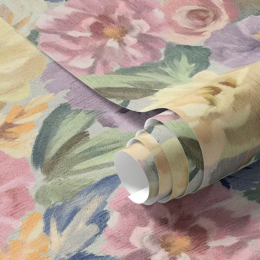 Fototapeedid Pastellsed udused pintslitõmmised lilled, pehme värvipalett a00954