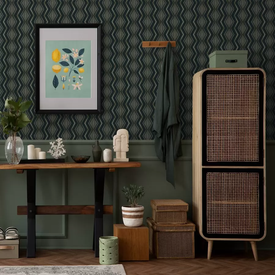 Fototapeedid Tume sinine-roheline rombikujuline mustri a00973v1