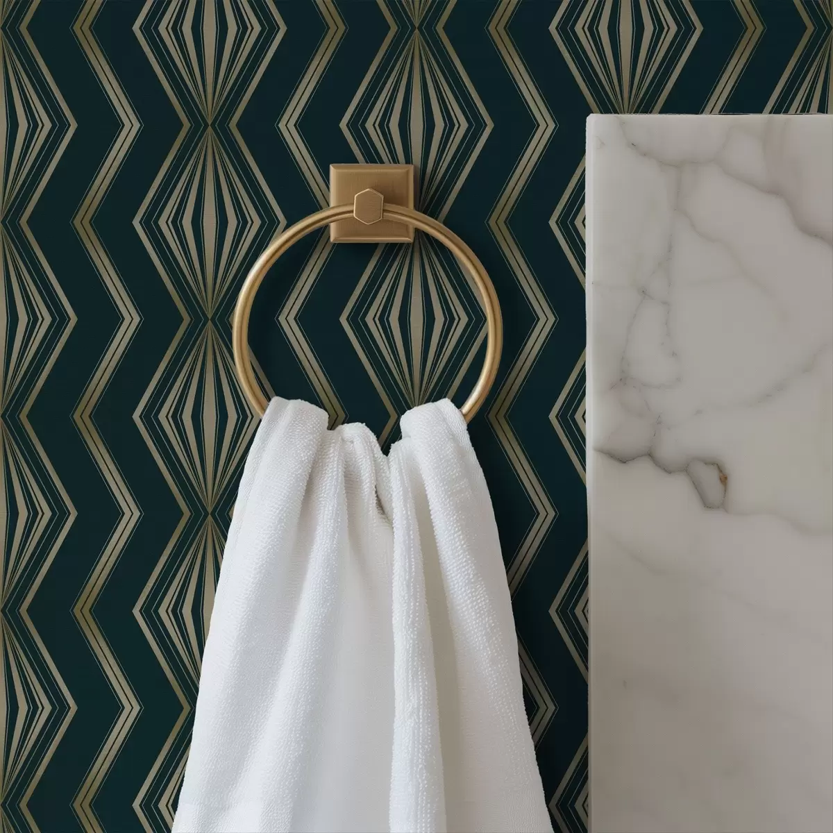 Tapeet Tume sinine-roheline rombikujuline mustri a00973v1