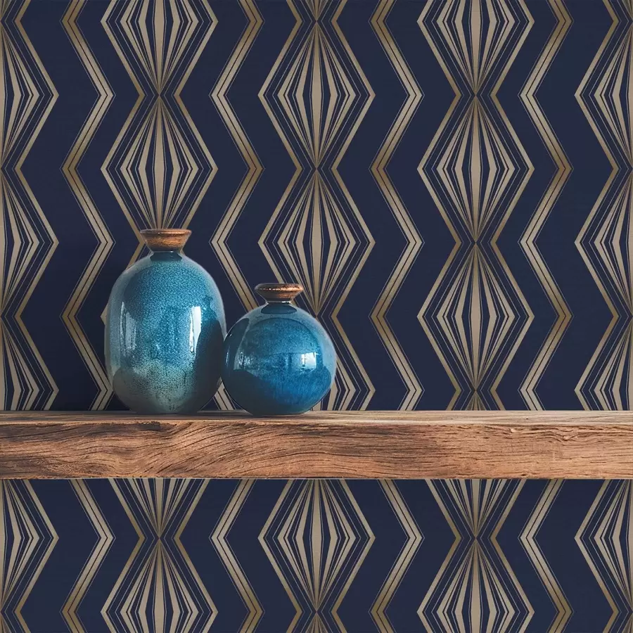 Fototapeedid Tume sinine rombikujuline geomeetriline muster a00973