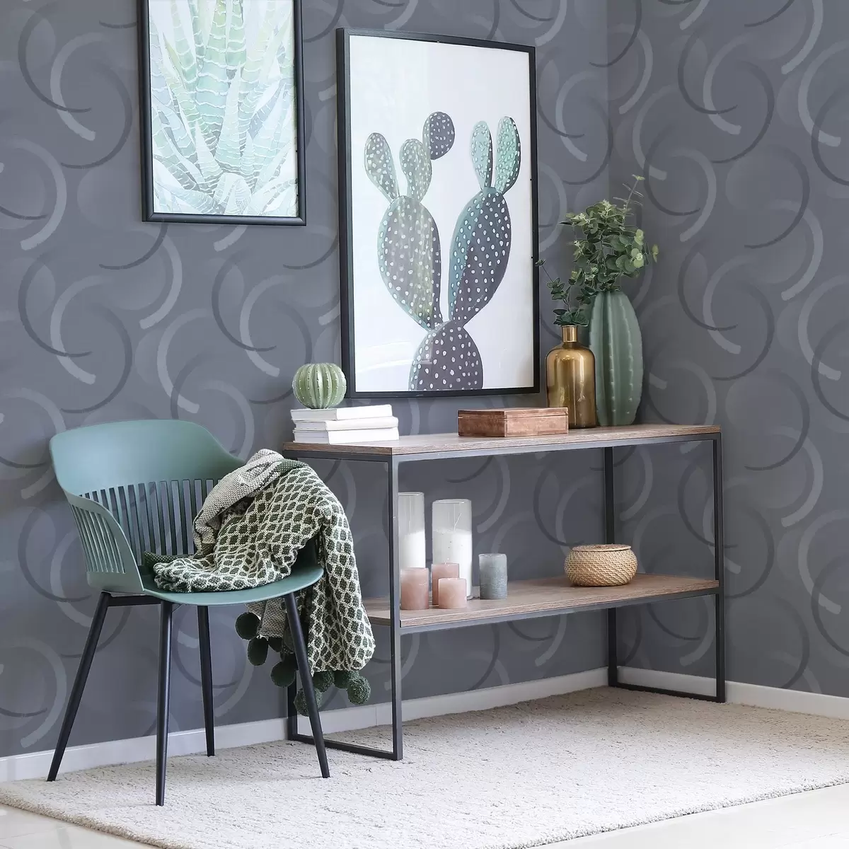 Tapeet Hallid poolringid ja ähmased ringid tekstuurse taustaga a00981