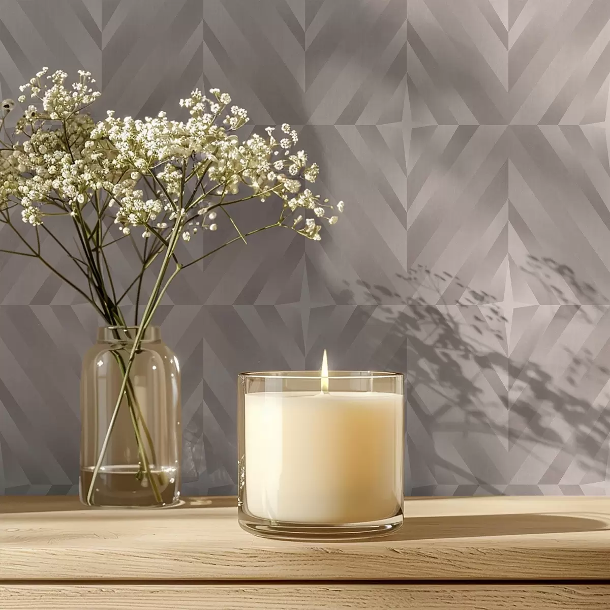 Tapeet Geomeetrilised ruudud nooltega soojades beežides toonides a00982