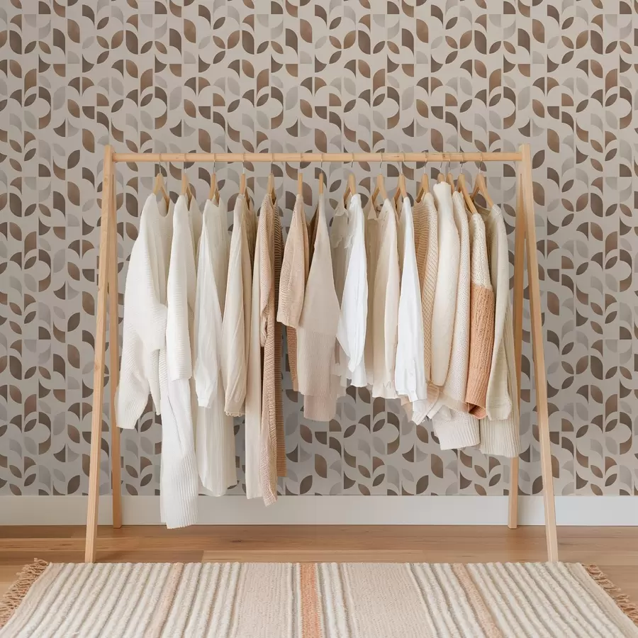 Fototapeedid Poolringide ja lehtede rütm soojades karamellpruunides toonides a00986v1