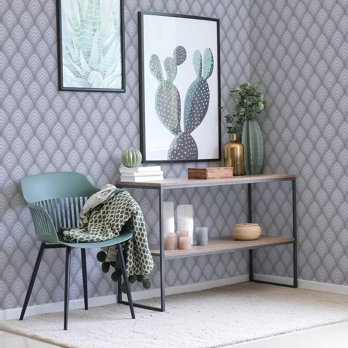 Tapeet Mahulised halltoonilised kaared pehme üleminekuga a00989