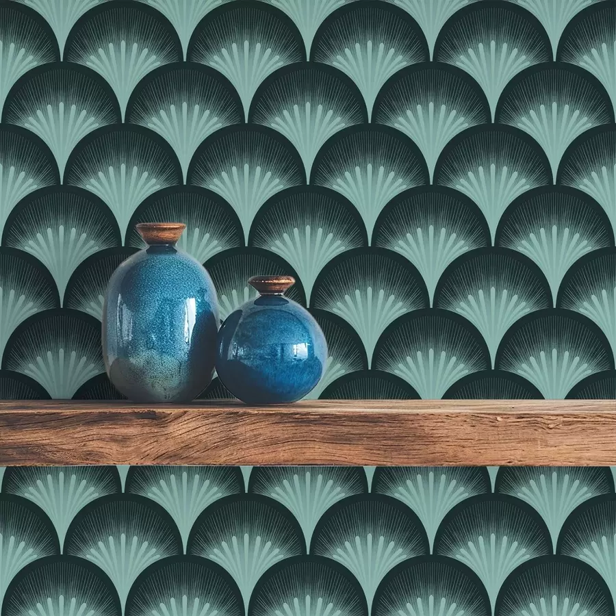 Fototapeedid Kontrastsed piparmündilehed peaaegu mustal taustal a00990