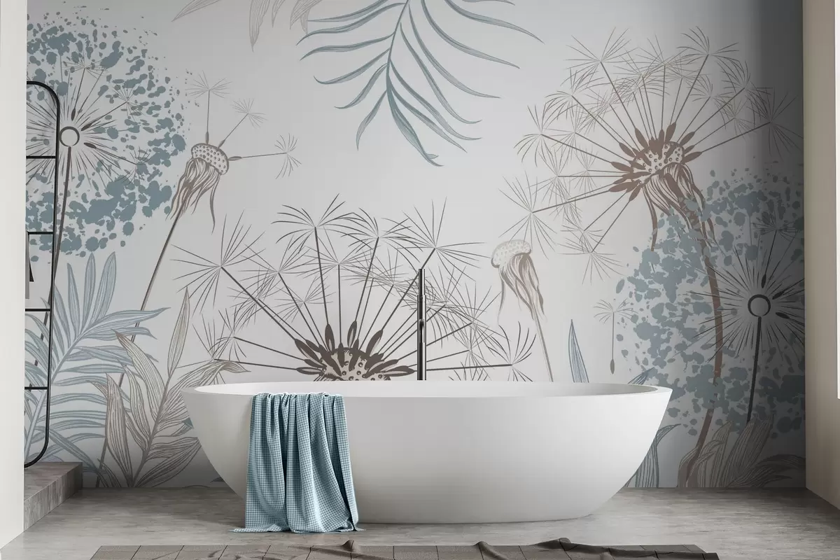 Fototapeedid Lehtede vahel kasvavad võililled w04942