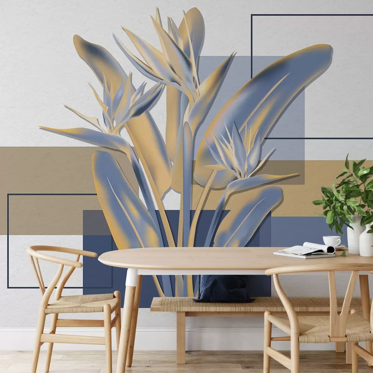 Fototapeedid Strelitzia ja geometria w04949v1