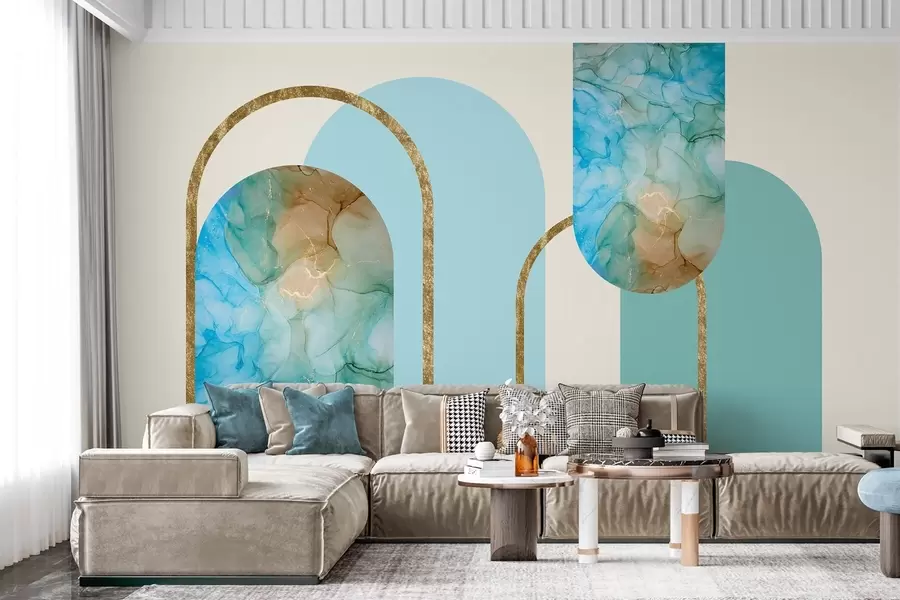 Fototapeedid elegantsed kaared kunstmarmoriga art deco stiilis w04879