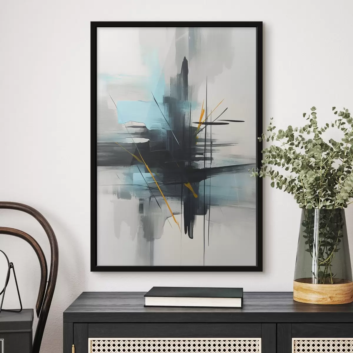 Plakat Abstraktsioon, mis imiteerib pritsmeid ja pintslitõmbeid f46789