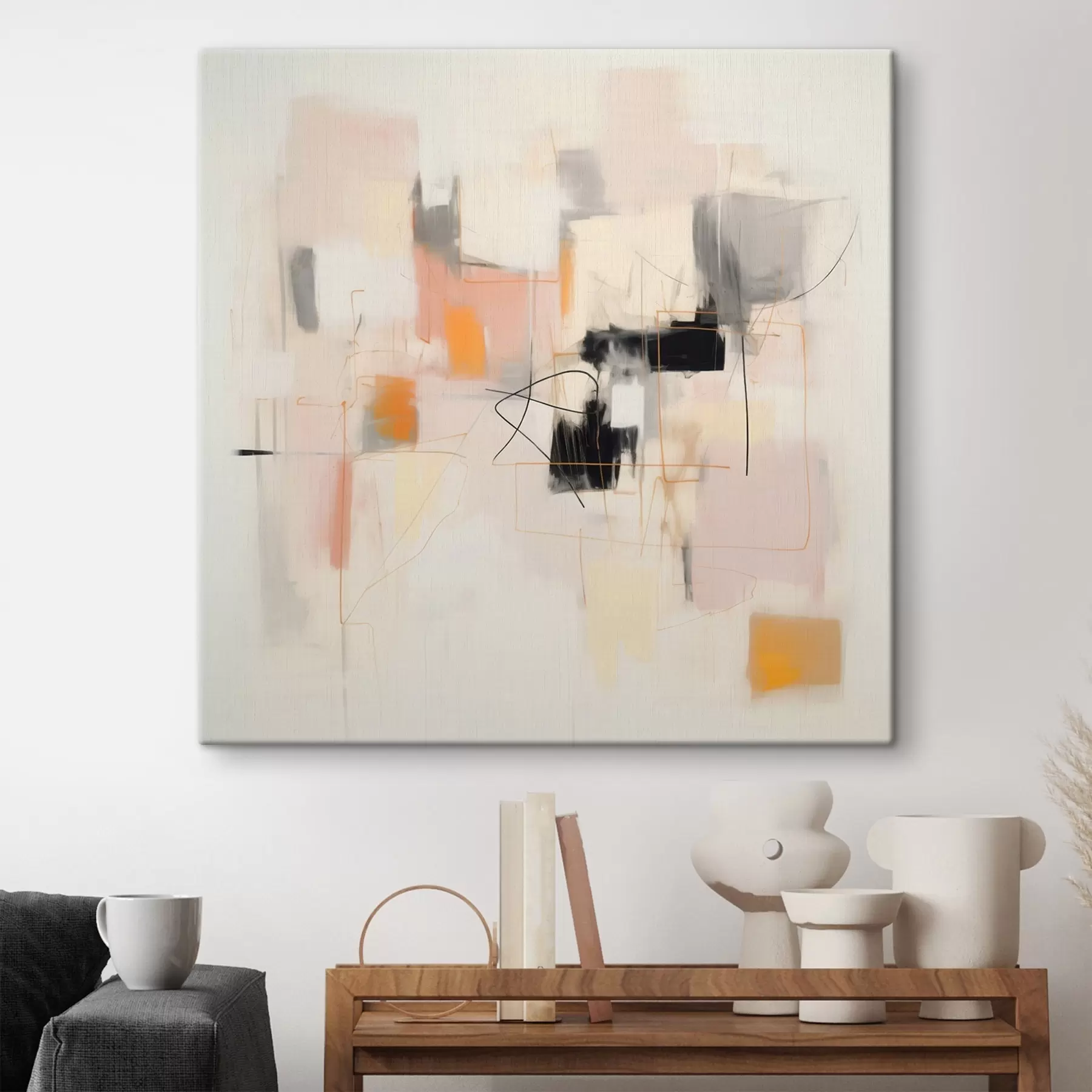 Pilt Minimalistlik abstraktsioon pehmetes värvides s46638