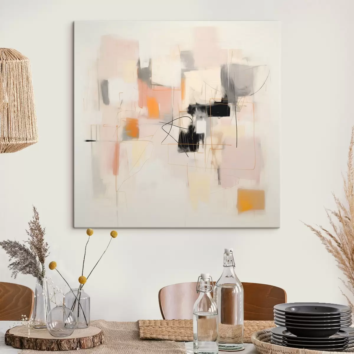 Pilt Minimalistlik abstraktsioon pehmetes värvides s46638