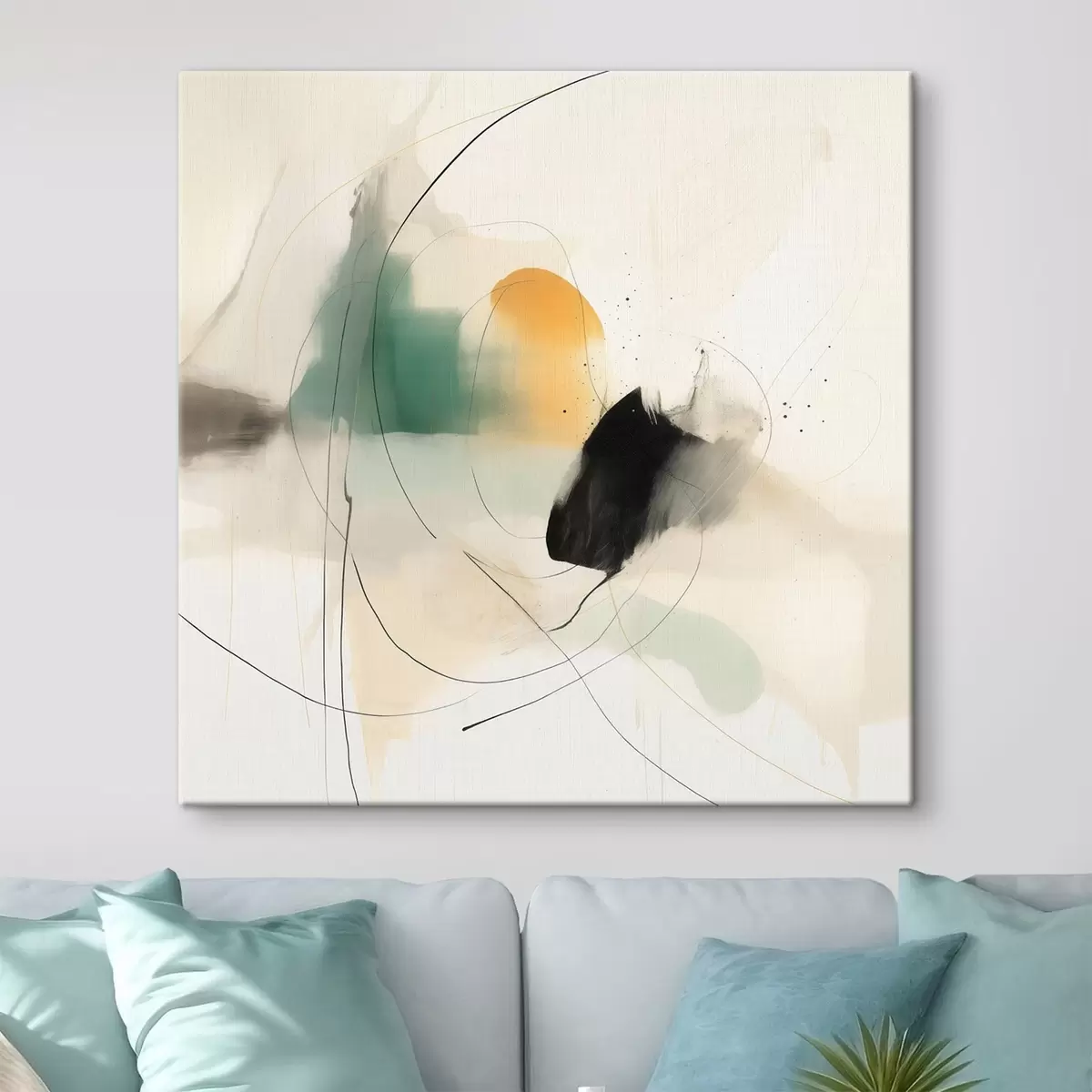 Pilt Õhulises abstraktses stiilis pehmed värvid ja jooned s46641