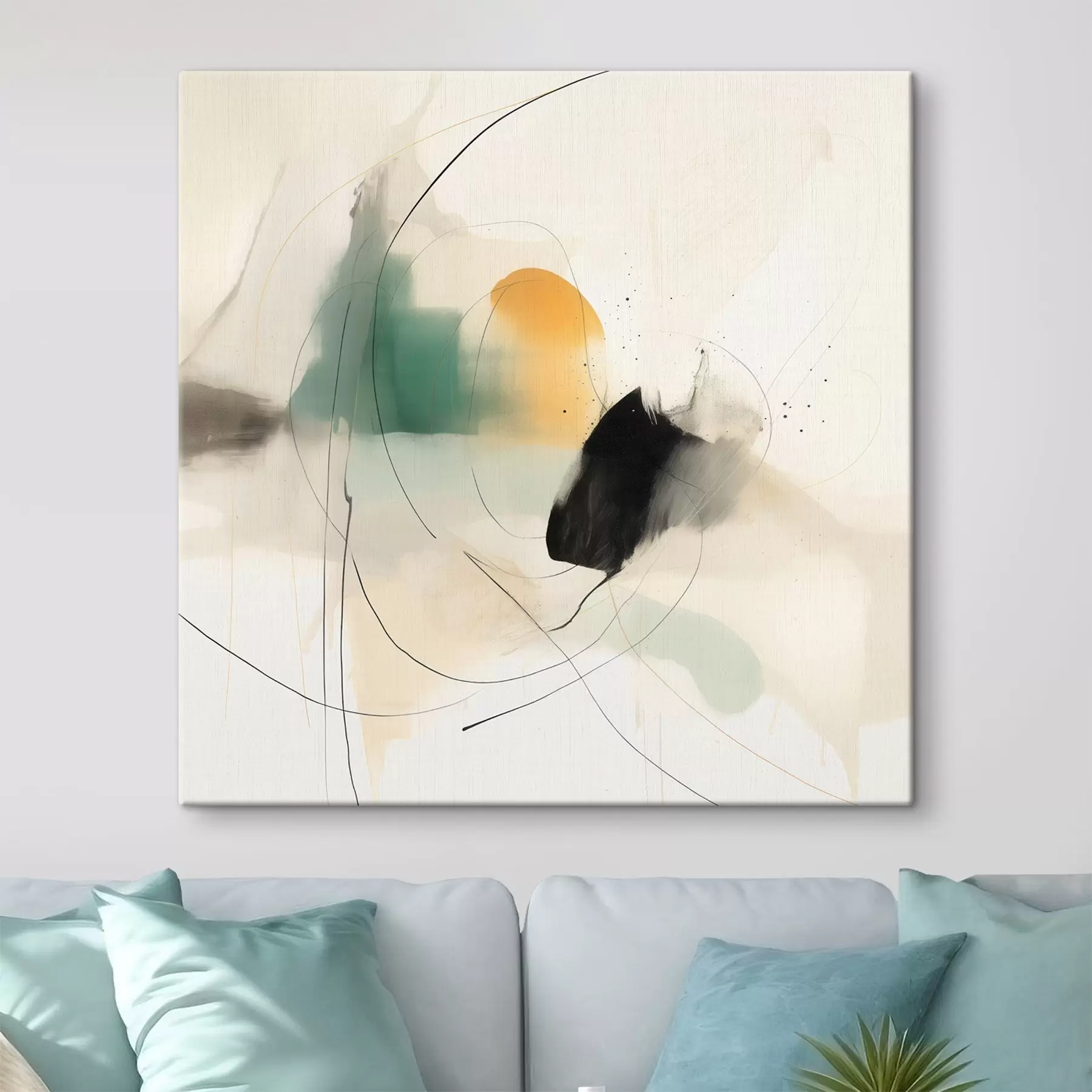 Pilt Õhulises abstraktses stiilis pehmed värvid ja jooned s46641