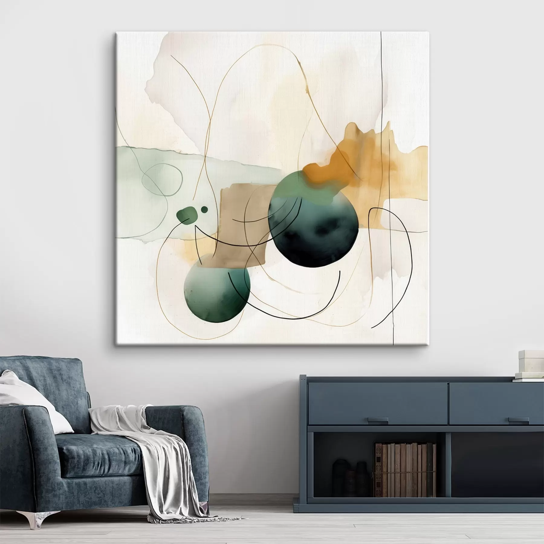 Pilt Ümarate siluetide rütm kaasaegses akvarellistiilis s46648