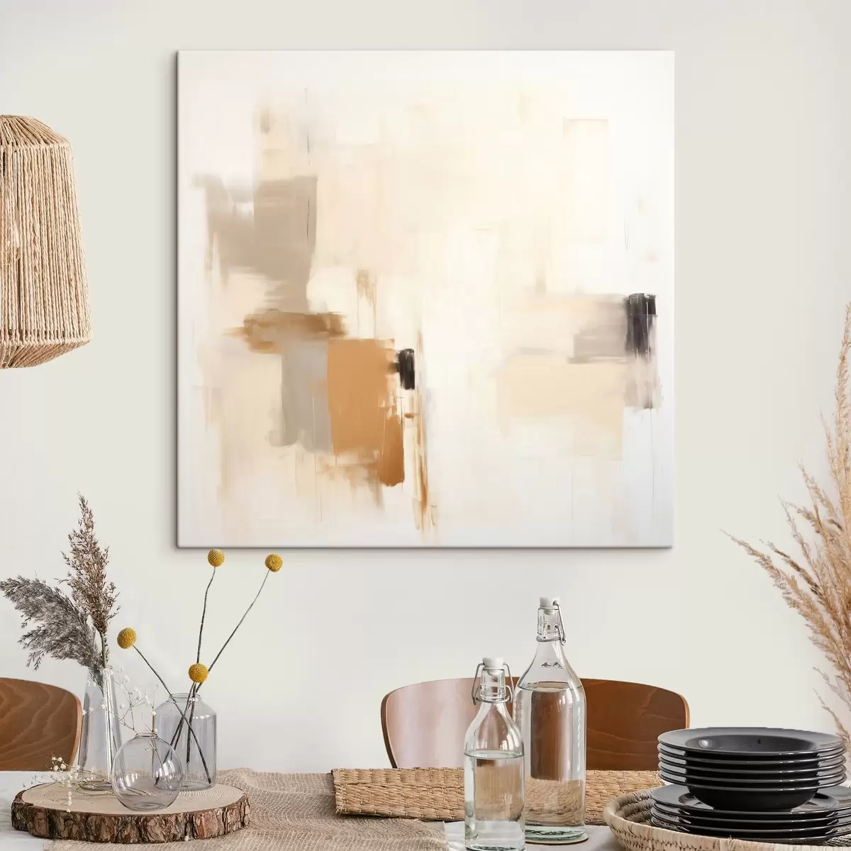 Pilt Abstraktsioon häguste kujunditega rahulikes toonides s46655