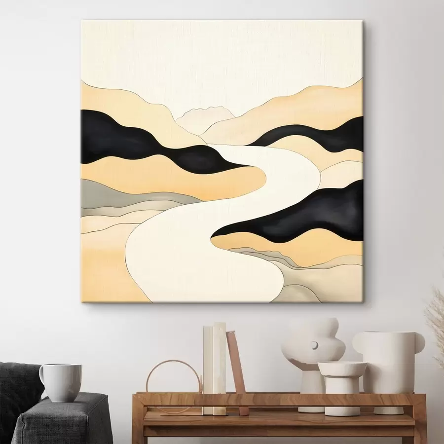 Pilt Kunstiline kompositsioon kontrastsete aktsentidega soojades toonides s46663