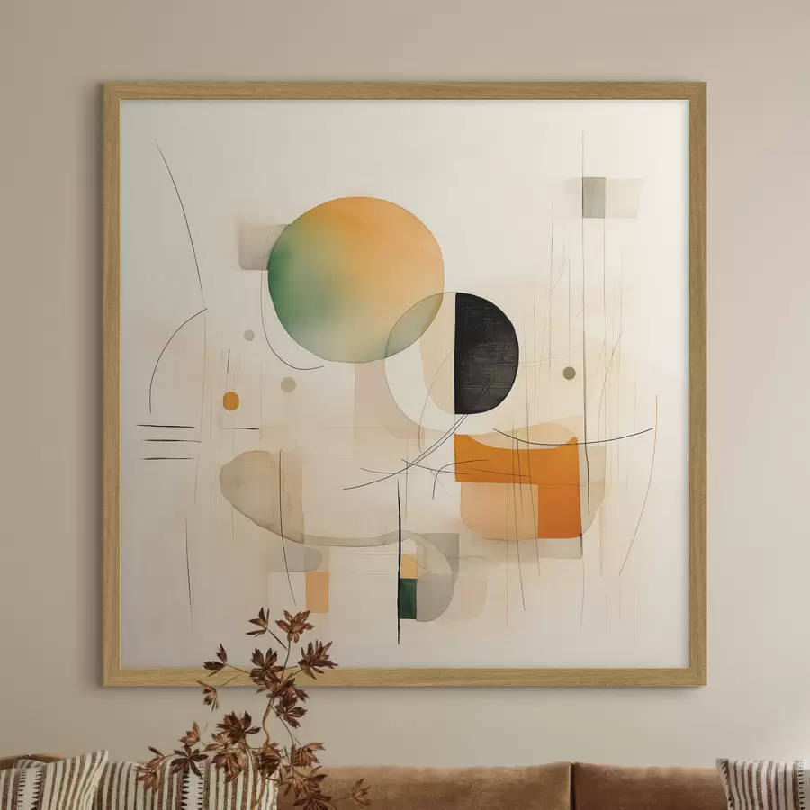 Fototapeedid Geomeetrilised aksendid pehmes värvipalettis kaasaegses minimalistlikus stiilis f46640