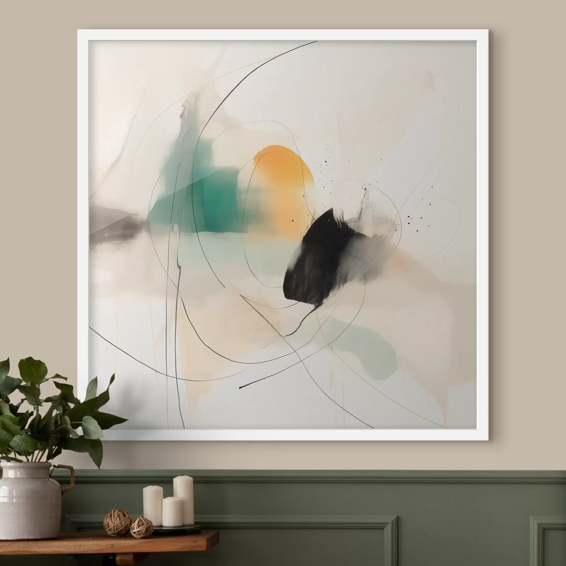 Fototapeedid Õhulises abstraktses stiilis pehmed värvid ja jooned f46641